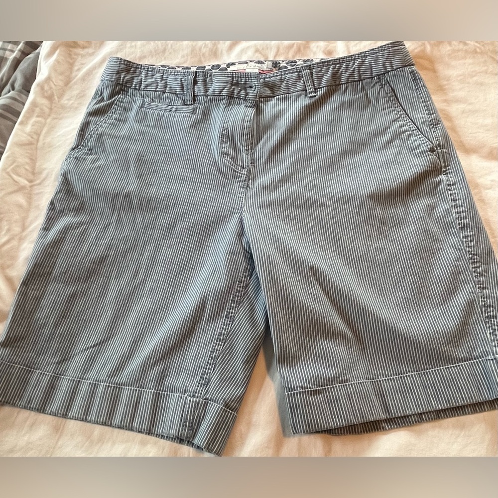 Classic Blue Striped Women's Shorts - Picture 2 of 11